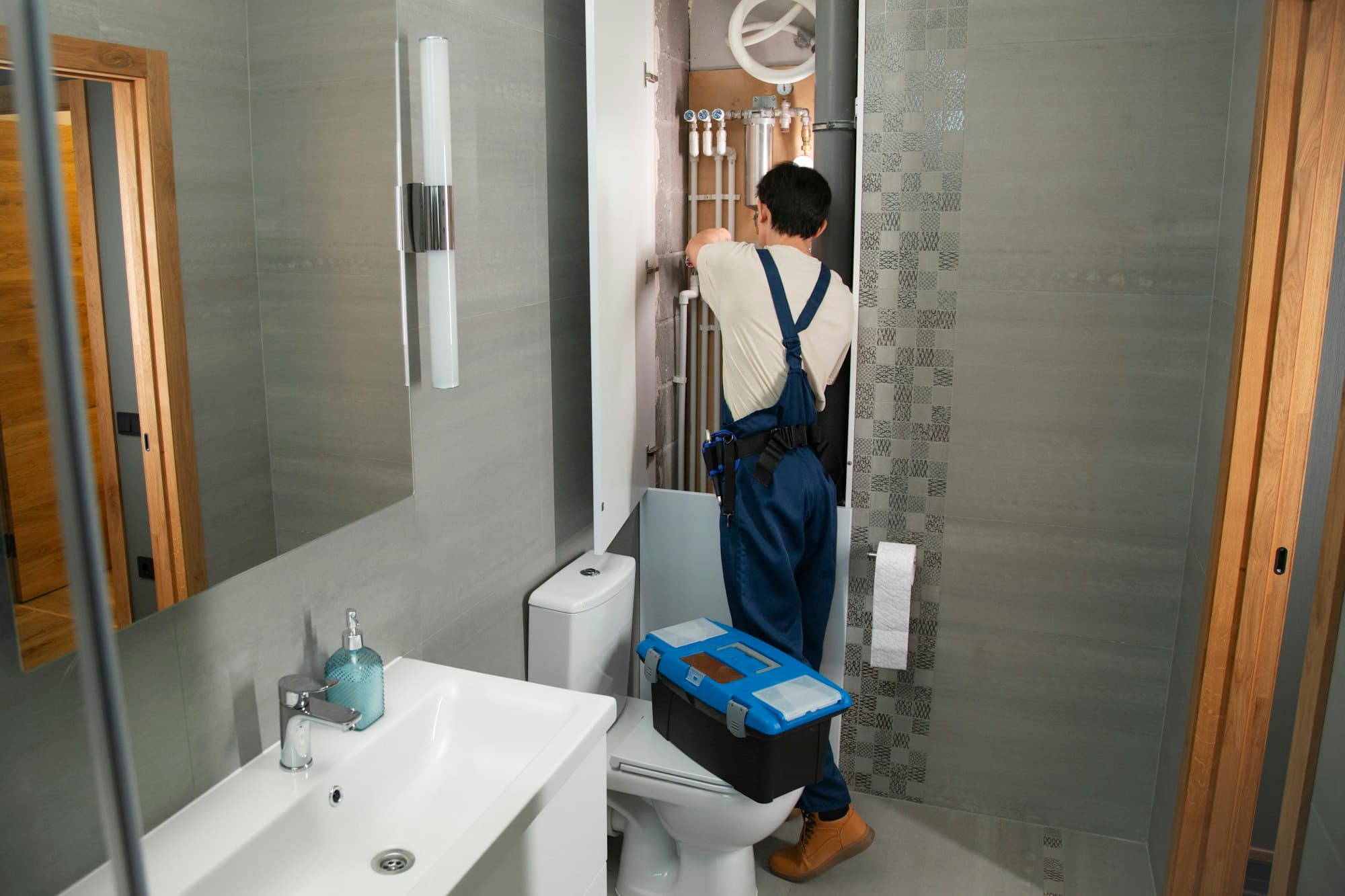 Professional plumber in Seattle service environment